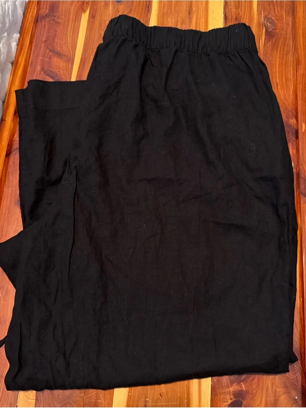 $80 NWT Lane Bryant Linen-Blend Wide Leg Pant 24 Black